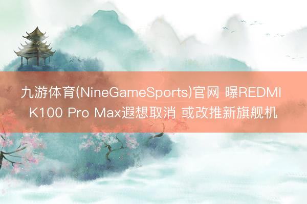 九游体育(NineGameSports)官网 曝REDMI K100 Pro Max遐想取消 或改推新旗舰机
