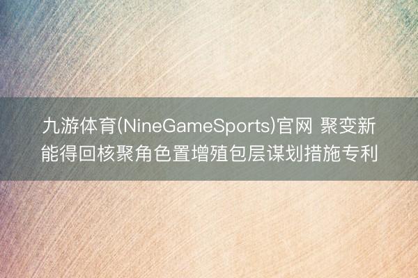 九游体育(NineGameSports)官网 聚变新能得回核聚角色置增殖包层谋划措施专利