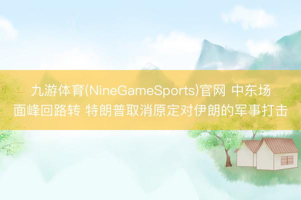 九游体育(NineGameSports)官网 中东场面峰回路转 特朗普取消原定对伊朗的军事打击