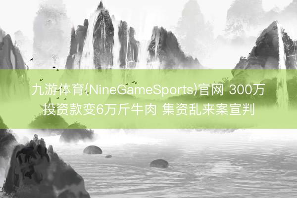 九游体育(NineGameSports)官网 300万投资款变6万斤牛肉 集资乱来案宣判