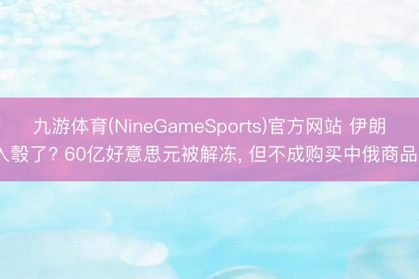 九游体育(NineGameSports)官方网站 伊朗入彀了? 60亿好意思元被解冻, 但不成购买中俄商品?